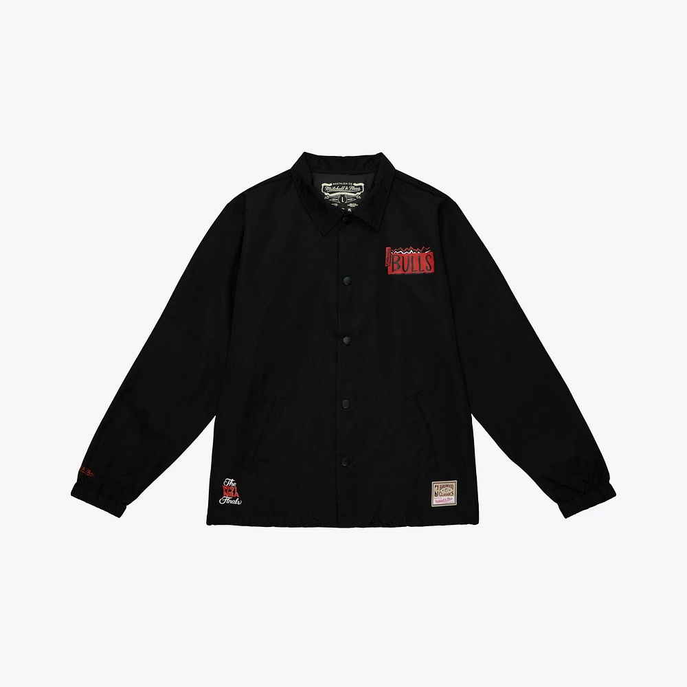 Men's Mitchell & Ness Black Chicago Bulls Born Bred Full-Snap Windbreaker Jacket