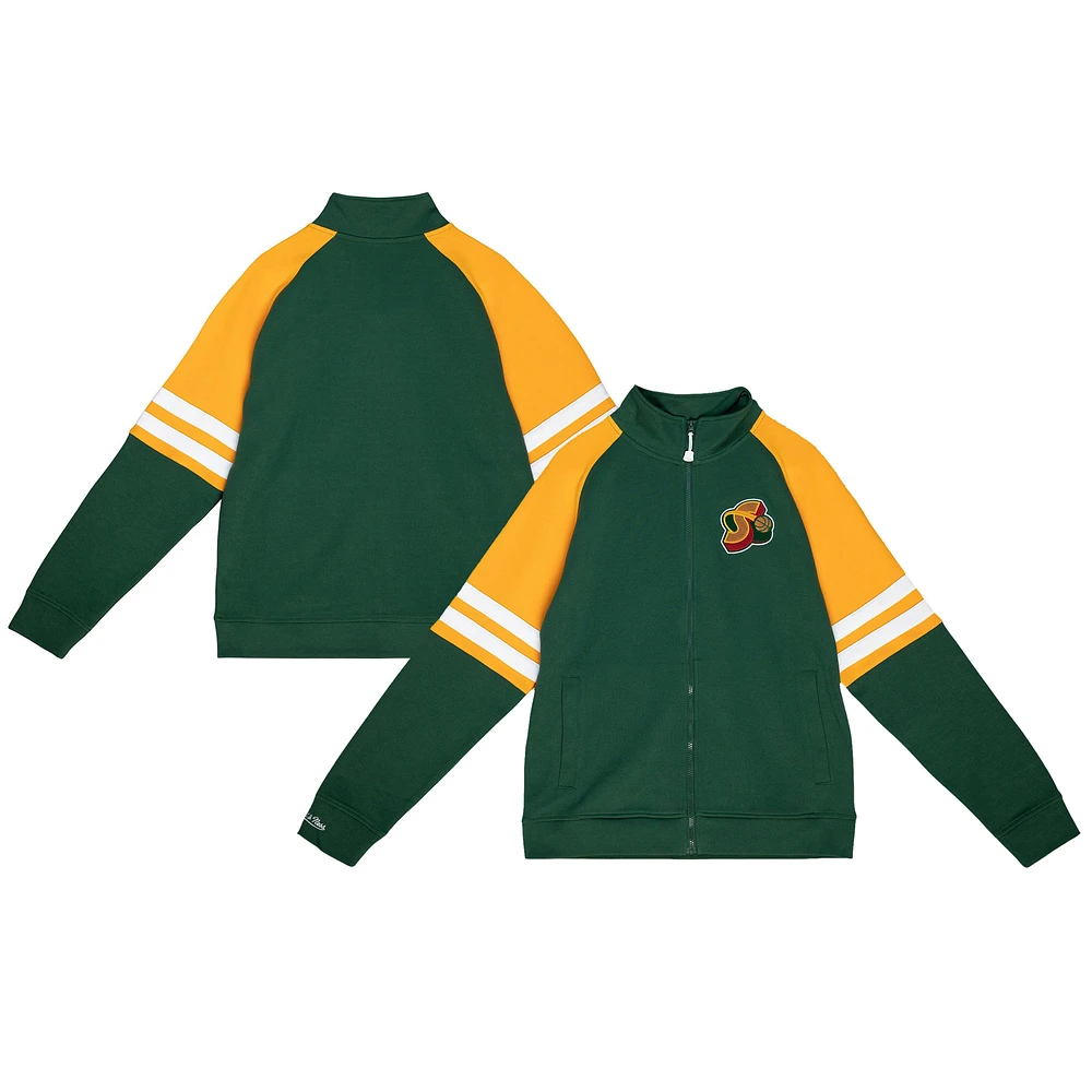 Men's Mitchell & Ness Green Seattle SuperSonics MVP 2.0 Full-Zip Track Jacket