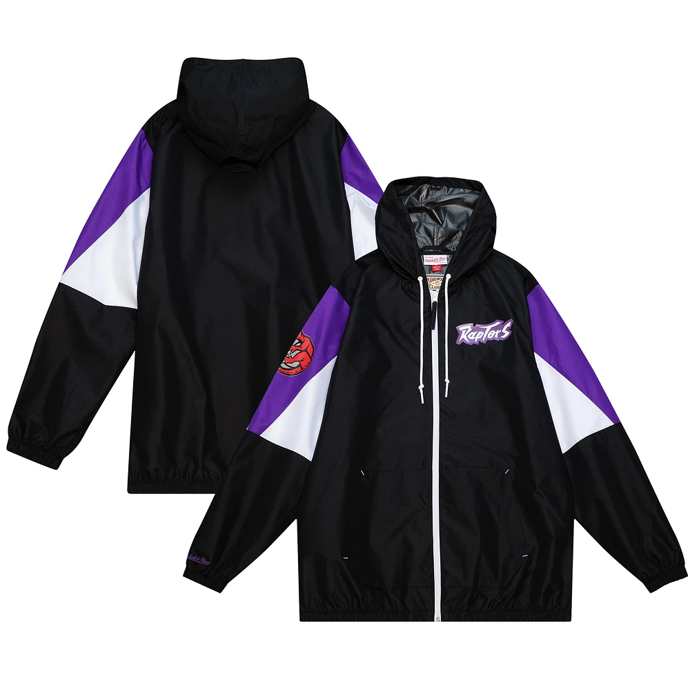 Men's Mitchell & Ness Black Toronto Raptors Throw It Back Full-Zip Windbreaker Jacket