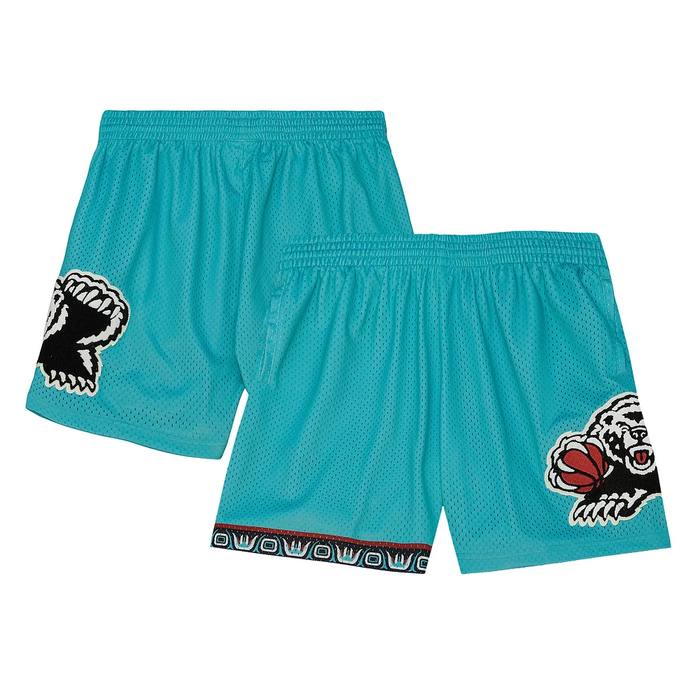 Men's Mitchell & Ness Turquoise Vancouver Grizzlies 1996-97 Hardwood Classics Off Court Chenille Swingman Shorts