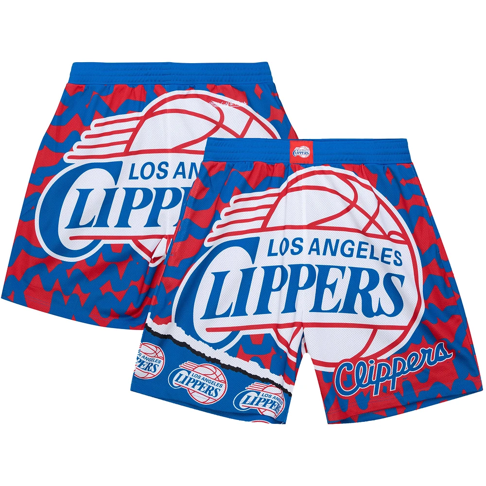 Men's Mitchell & Ness Royal LA Clippers Jumbotron 2.0 Sublimated Shorts