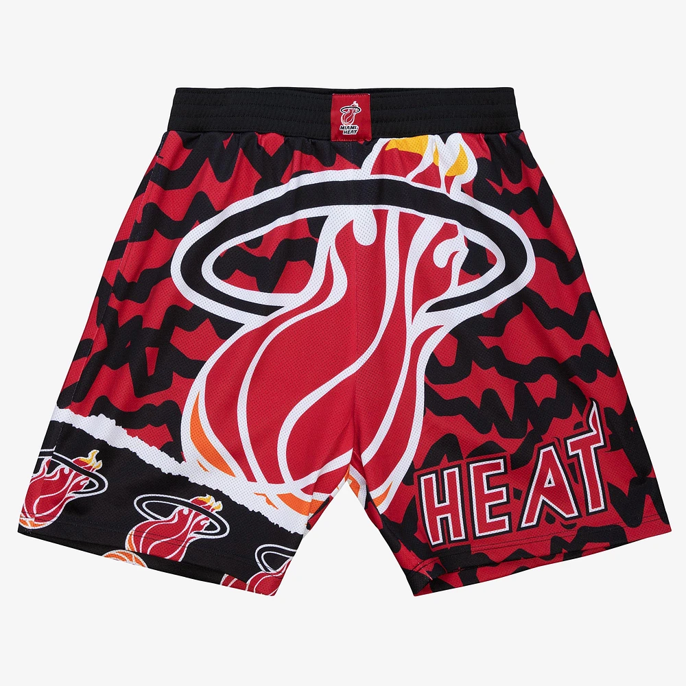 Men's Mitchell & Ness Black Miami Heat Jumbotron 2.0 Sublimated Shorts