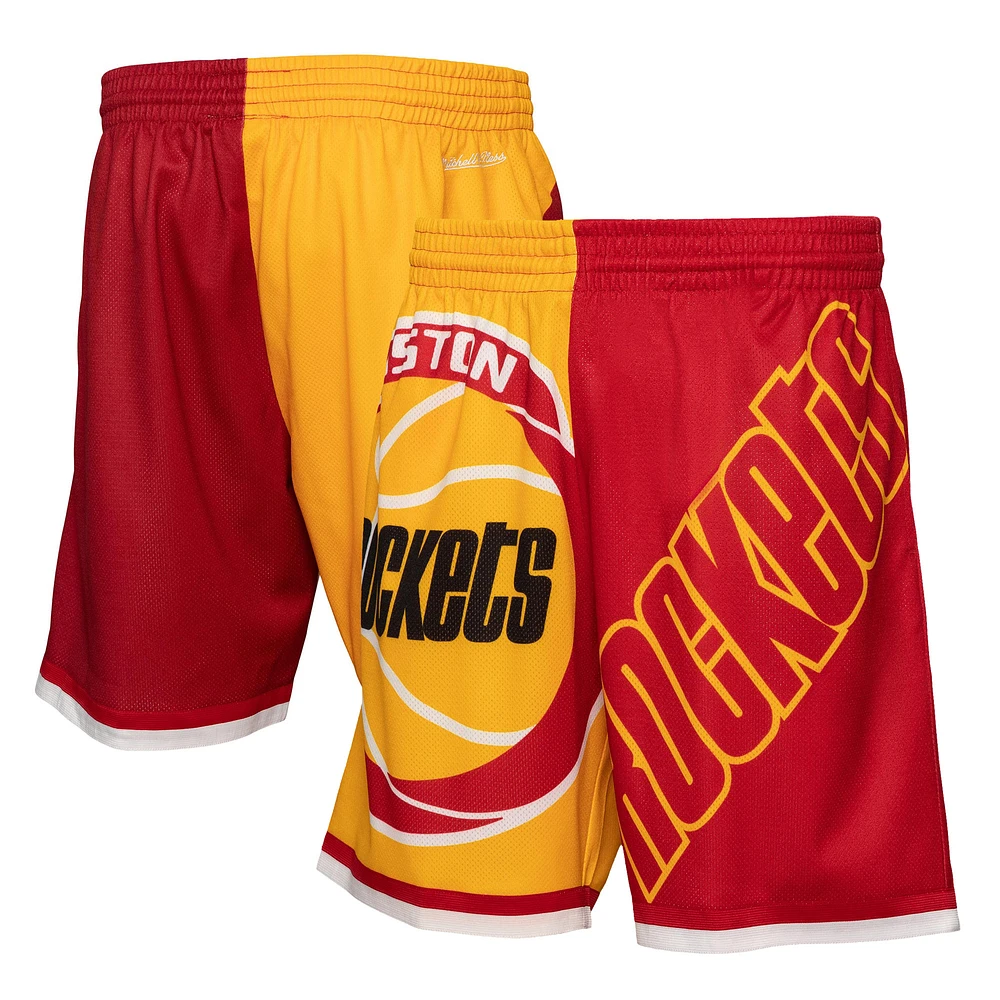 Men's Mitchell & Ness Gold Houston Rockets Big Face 5.0 Fashion Shorts