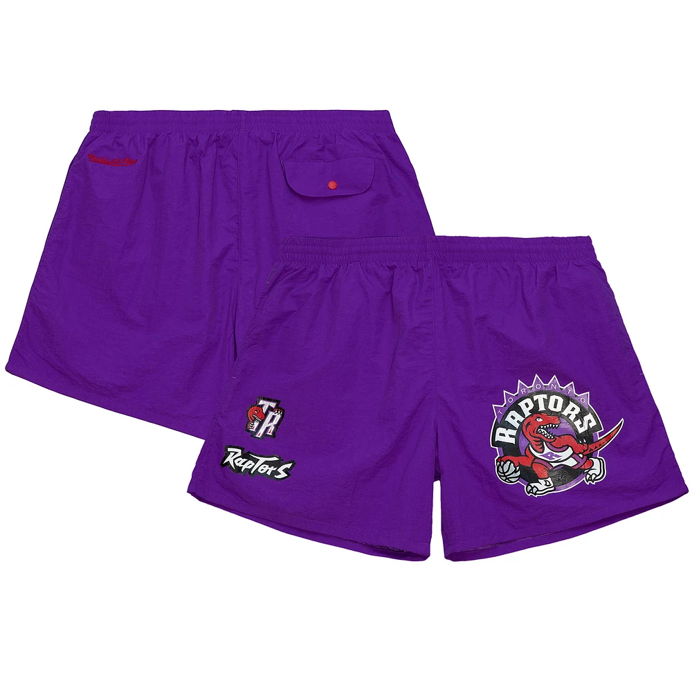 Men's Mitchell & Ness Purple Toronto Raptors Woven Shorts