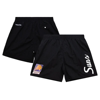 Men's Mitchell & Ness Black Phoenix Suns Team Essentials Nylon Shorts