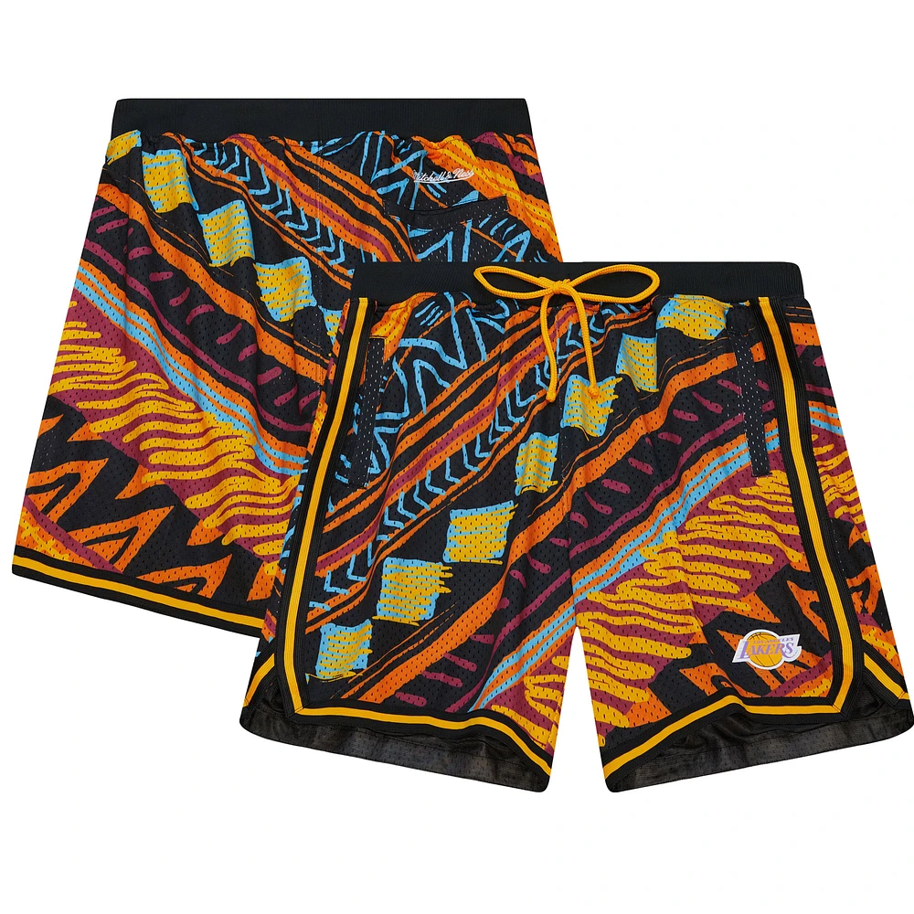 Men's Mitchell & Ness Black Los Angeles Lakers Game Day Pattern Shorts