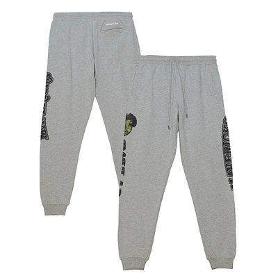 Men's Mitchell & Ness Heather Gray Dallas Mavericks Ghost Green Camo Sweatpants