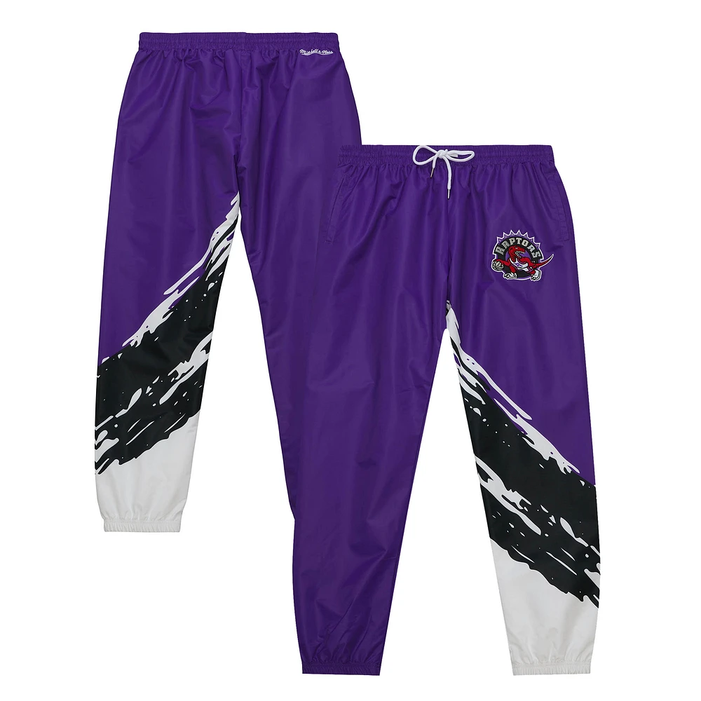 Men's Mitchell & Ness Purple Toronto Raptors Paintbrush Warm-Up Pants