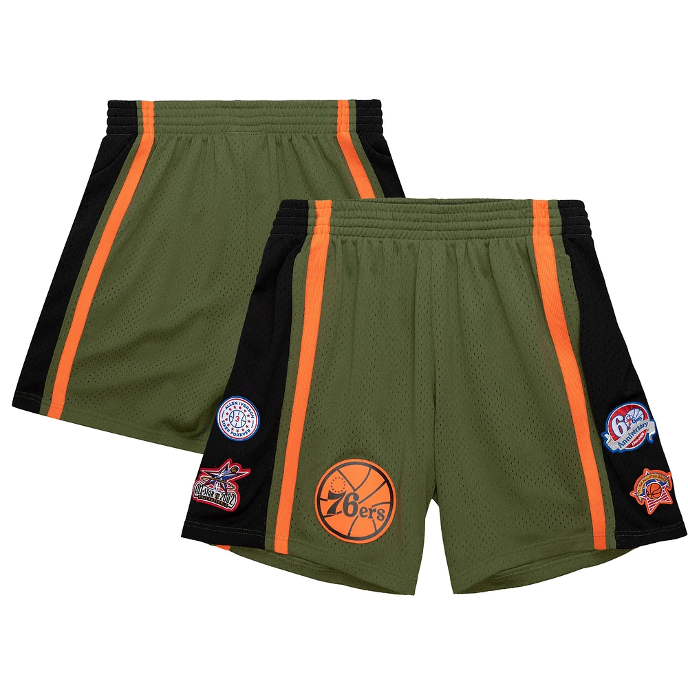 Men's Mitchell & Ness Green Philadelphia 76ers 1996-97 Hardwood Classics Flight Swingman Shorts