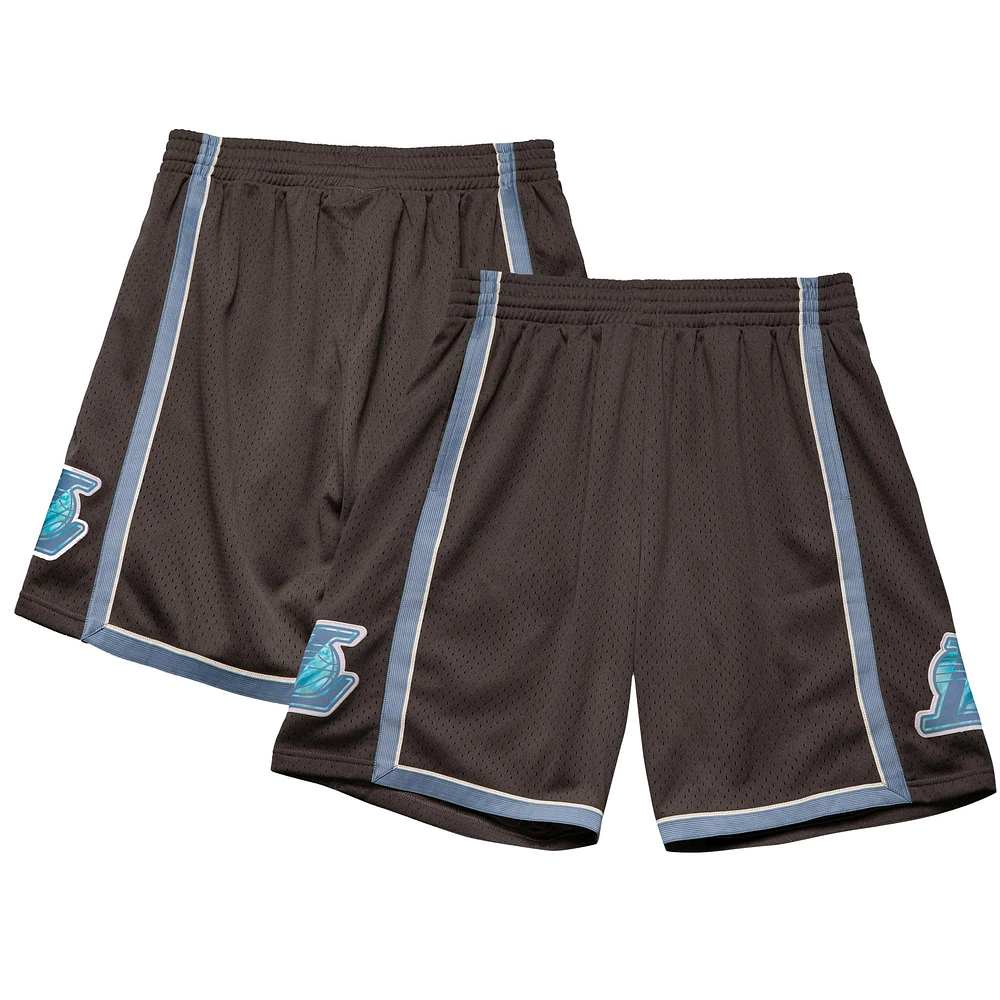 Men's Mitchell & Ness Black Los Angeles Lakers 2009-10 Hardwood Classics Tie-Dye Swingman Shorts