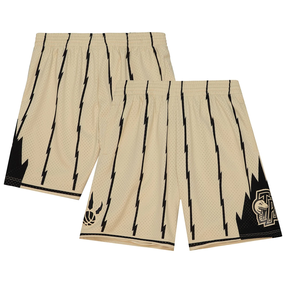 Men's Mitchell & Ness Khaki Toronto Raptors 1998-99 Hardwood Classics Swingman Shorts