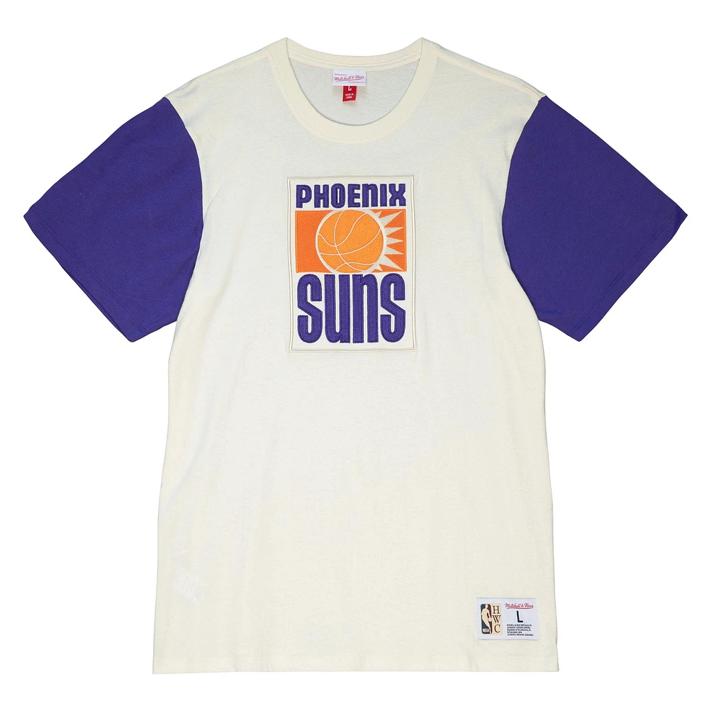 Men's Mitchell & Ness Cream Phoenix Suns Color Block T-Shirt
