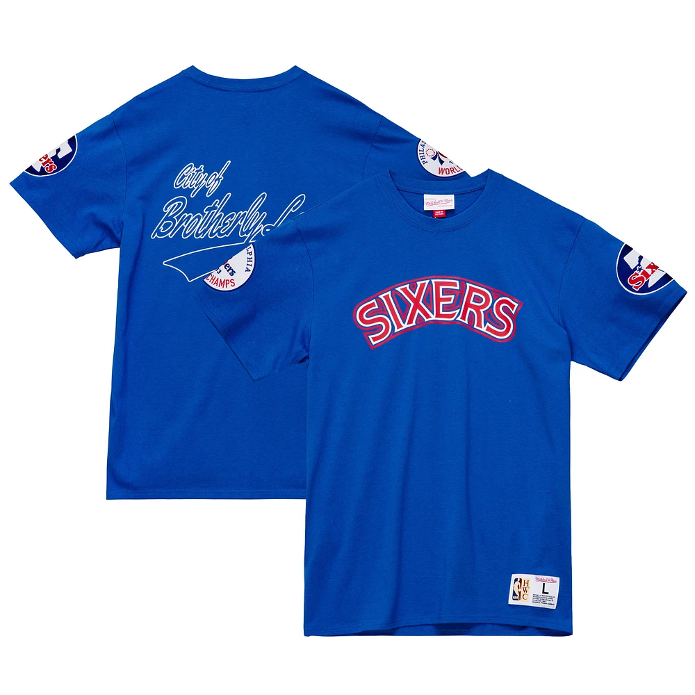 Men's Mitchell & Ness Royal Philadelphia 76ers Champ City T-Shirt