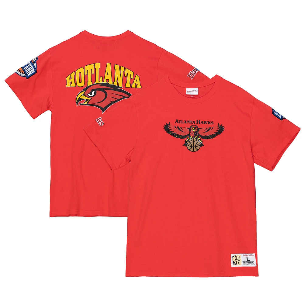 Men's Mitchell & Ness Red Atlanta Hawks Team Origins Top