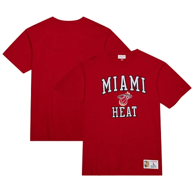 Men's Mitchell & Ness Scarlet Miami Heat Hardwood Classics Legendary Slub T-Shirt