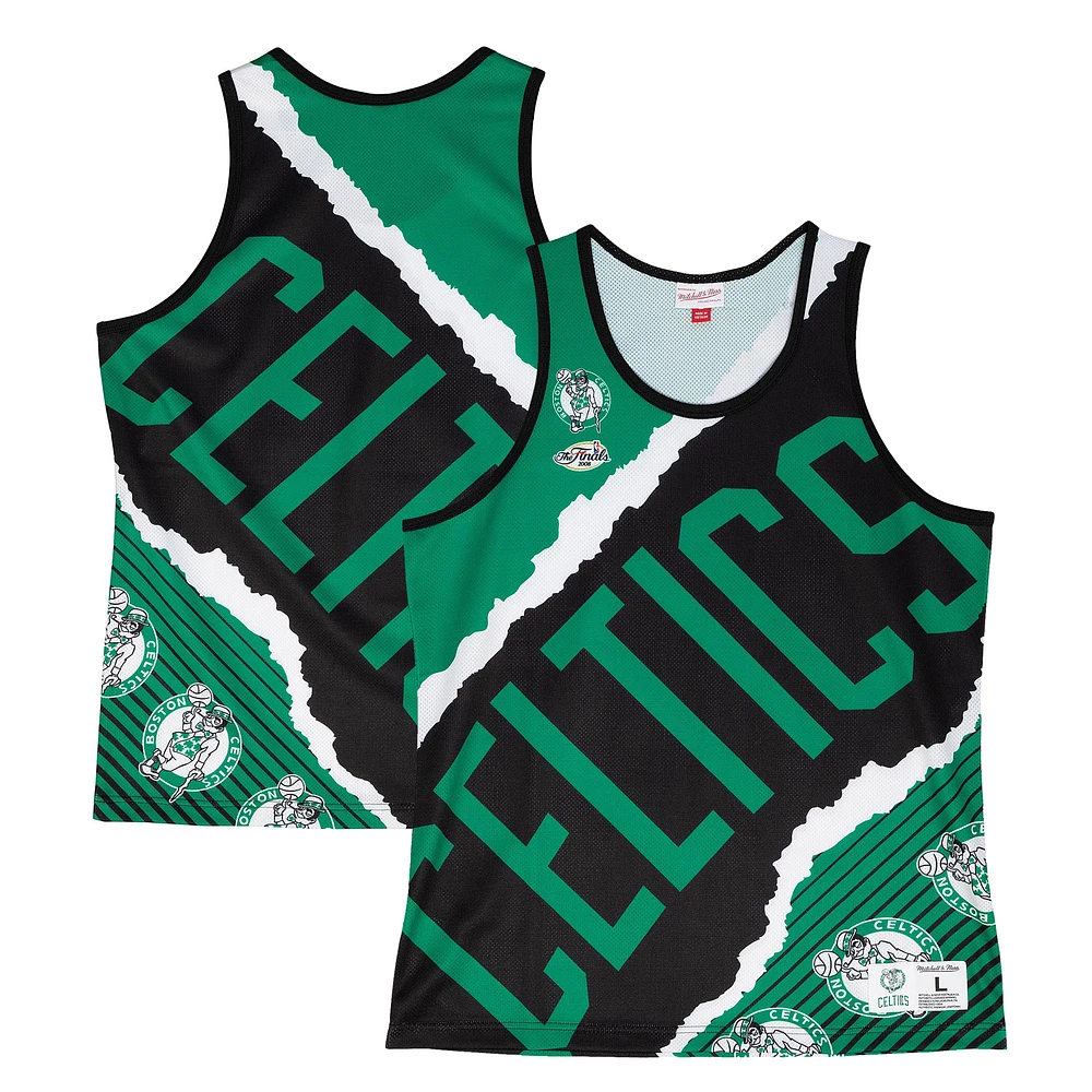 Men's Mitchell & Ness Black Boston Celtics Jumbotron 2.0 Sublimated Tank Top