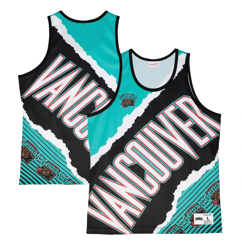 Men's Mitchell & Ness Black Vancouver Grizzlies Jumbotron 2.0 Sublimated Tank Top