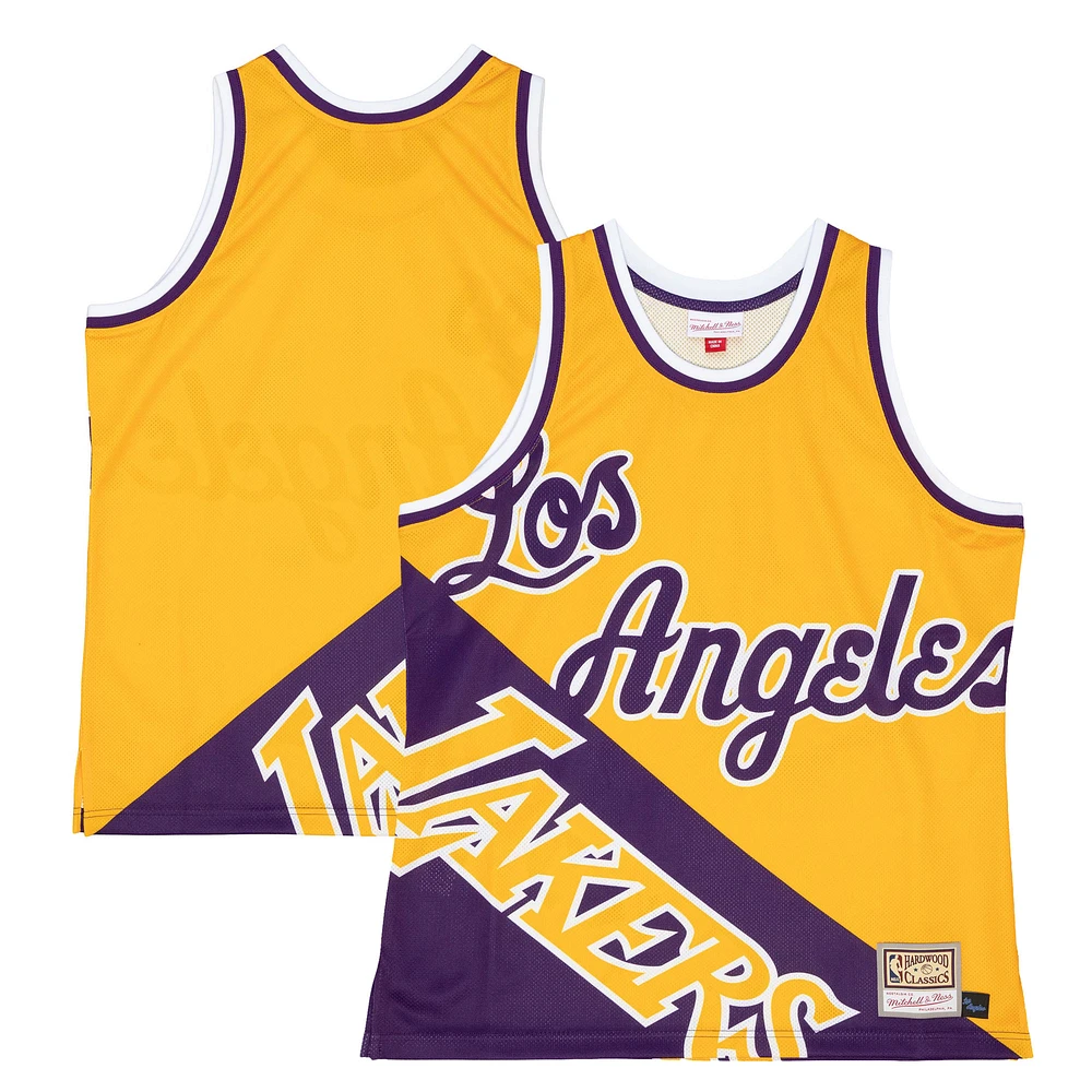 Men's Mitchell & Ness Gold Los Angeles Lakers Big Face 5.0 Fashion Tank Top