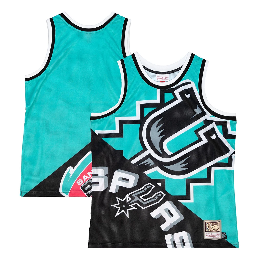 Men's Mitchell & Ness Turquoise San Antonio Spurs Big Face 5.0 Fashion Tank Top