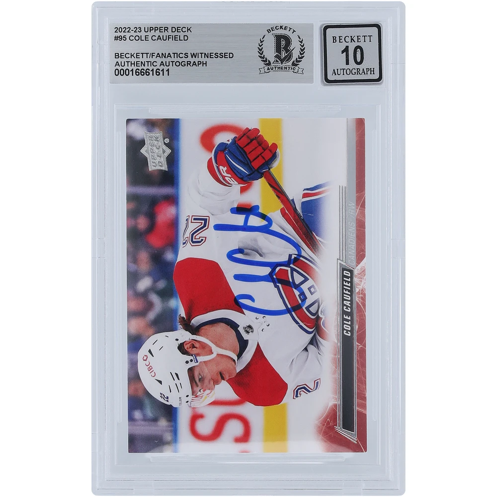 Cole Caufield Montreal Canadiens Autographed 2022-23 Upper Deck Series 1 #95 Beckett Fanatics Witnessed Authenticated 10 Card