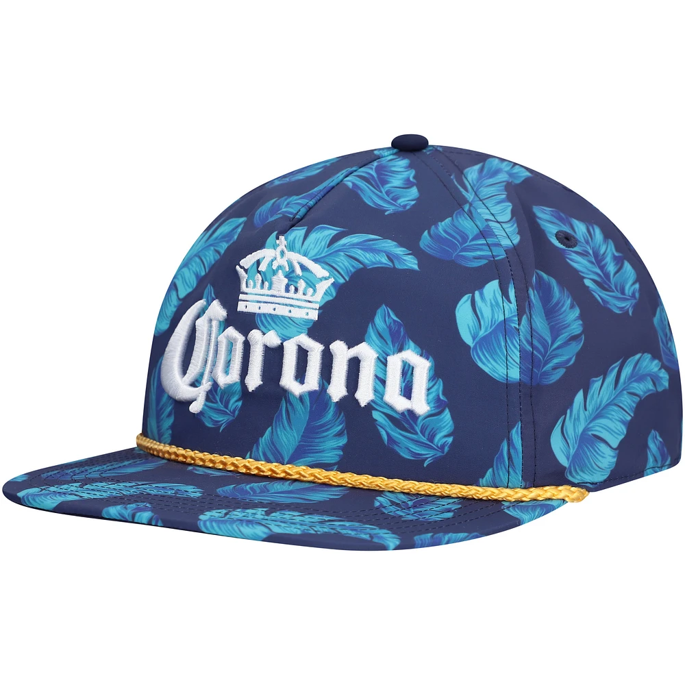 Men's Navy Corona Beer Rope Floral Golfer Adjustable Hat