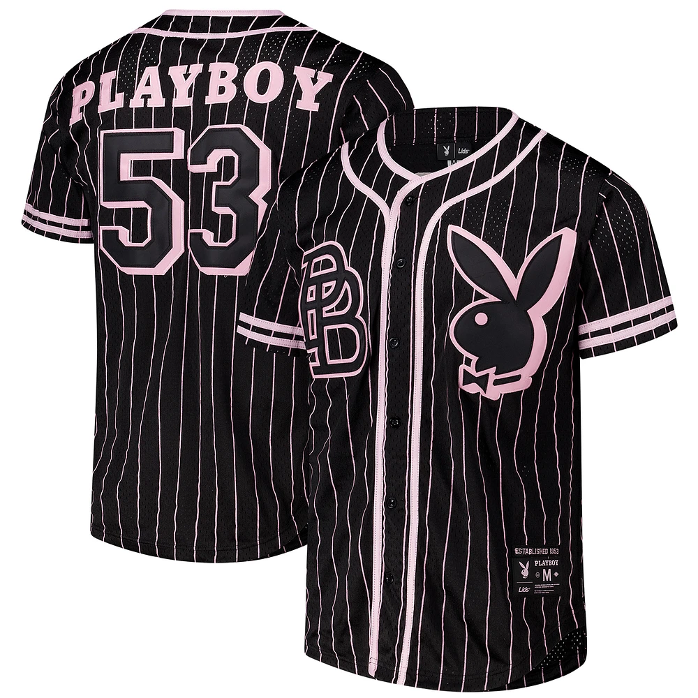 Men's Black Playboy Fashion Replica Baseball Jersey
