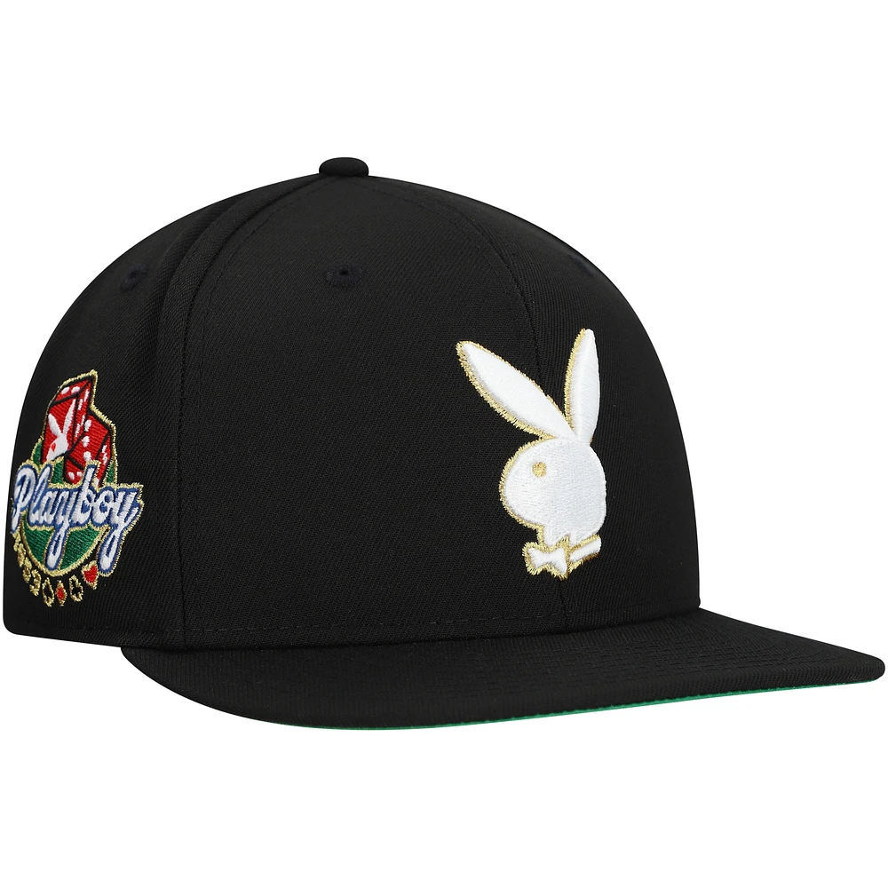 Men's Black Playboy Cherry Fitted Hat