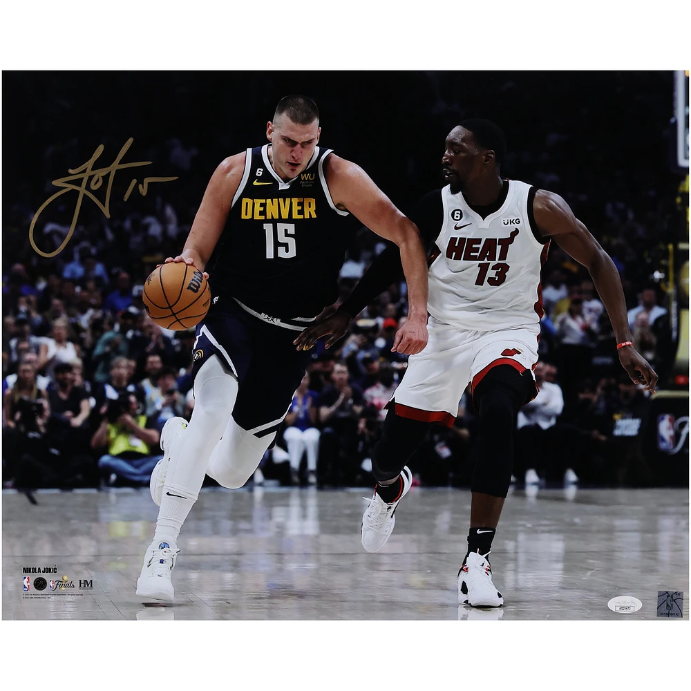 Nikola Jokic Denver Nuggets Autographed 16" x 20" Driving vs. Miami Heat Photograph - JSA