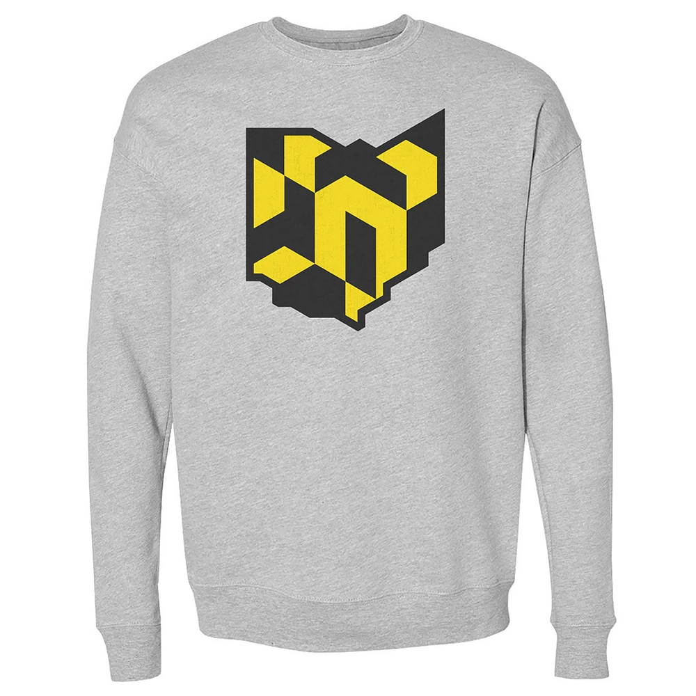 Men's 500 Level Heather Gray Columbus Crew State Outline Pullover Sweatshirt