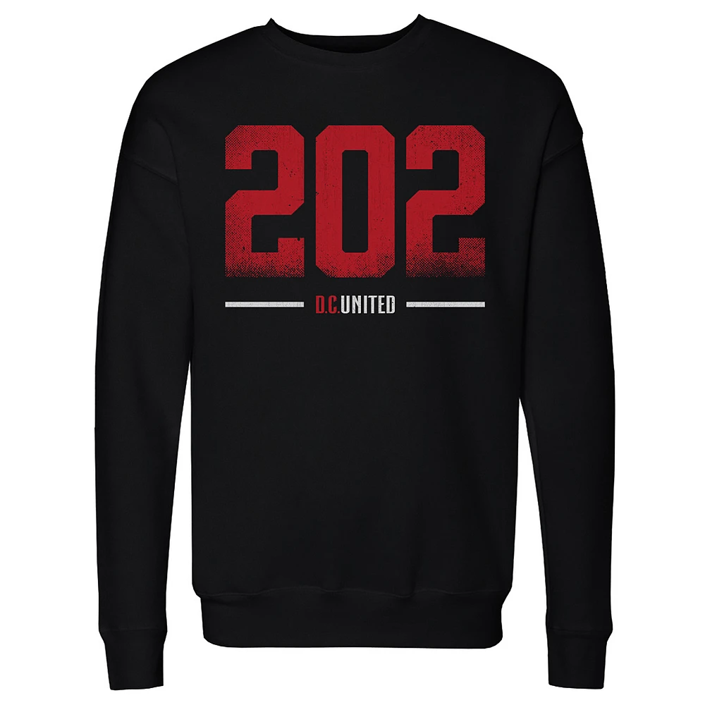 Men's 500 Level Black D.C. United 202 Area Code Pullover Crewneck Sweatshirt