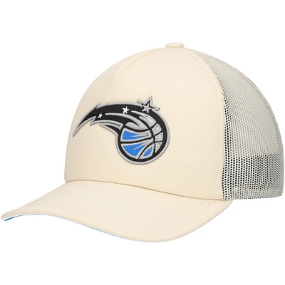 Men's Mitchell & Ness Cream Orlando Magic Trucker Adjustable Hat