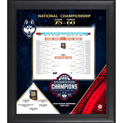 UConn Huskies 2024 NCAA Men's Basketball National Champions Framed 15" x 17" Bracket Collage