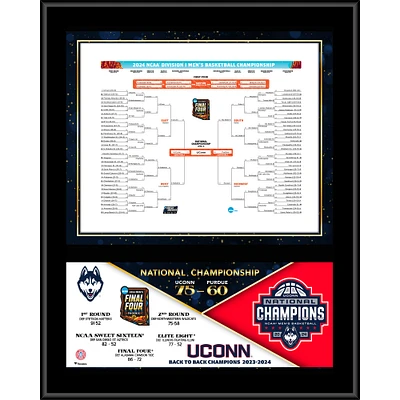 UConn Huskies 2024 NCAA Men's Basketball National Champions 12" x 15" Sublimated Bracket Plaque