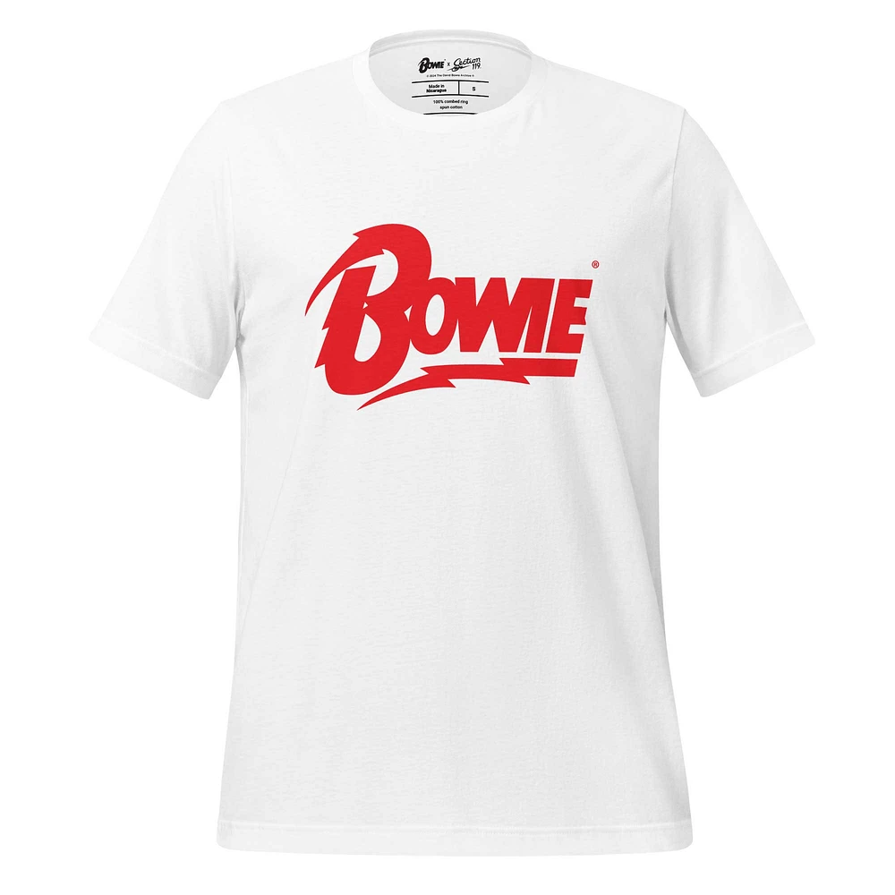 Unisex Section 119 White David Bowie Logo T-Shirt
