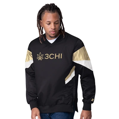 Men's Starter Black Kyle Busch 3CHI Striker I V-Neck Pullover Jacket