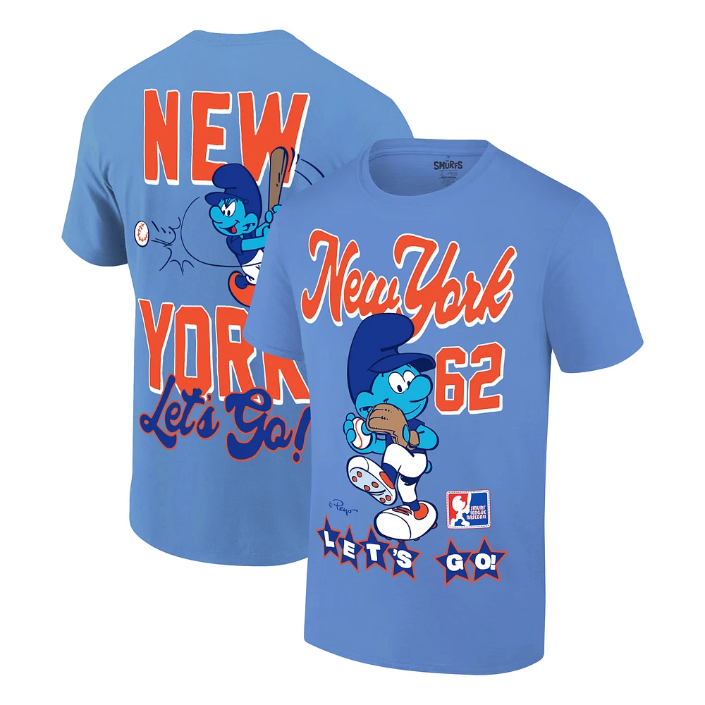 Men's Ripple Junction Royal The Smurfs New York Baseball T-Shirt