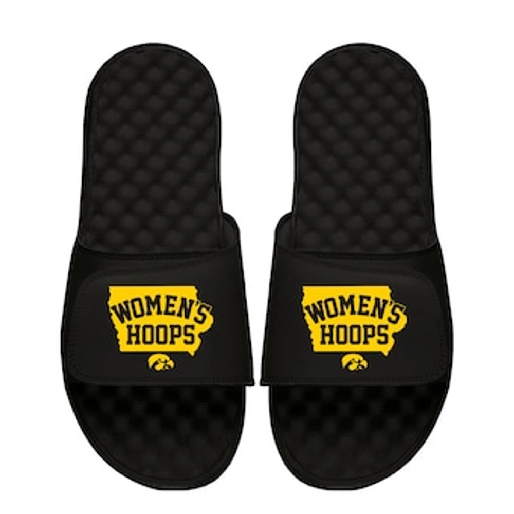 Youth ISlide Black Iowa Hawkeyes Women's Hoops Slide Sandals