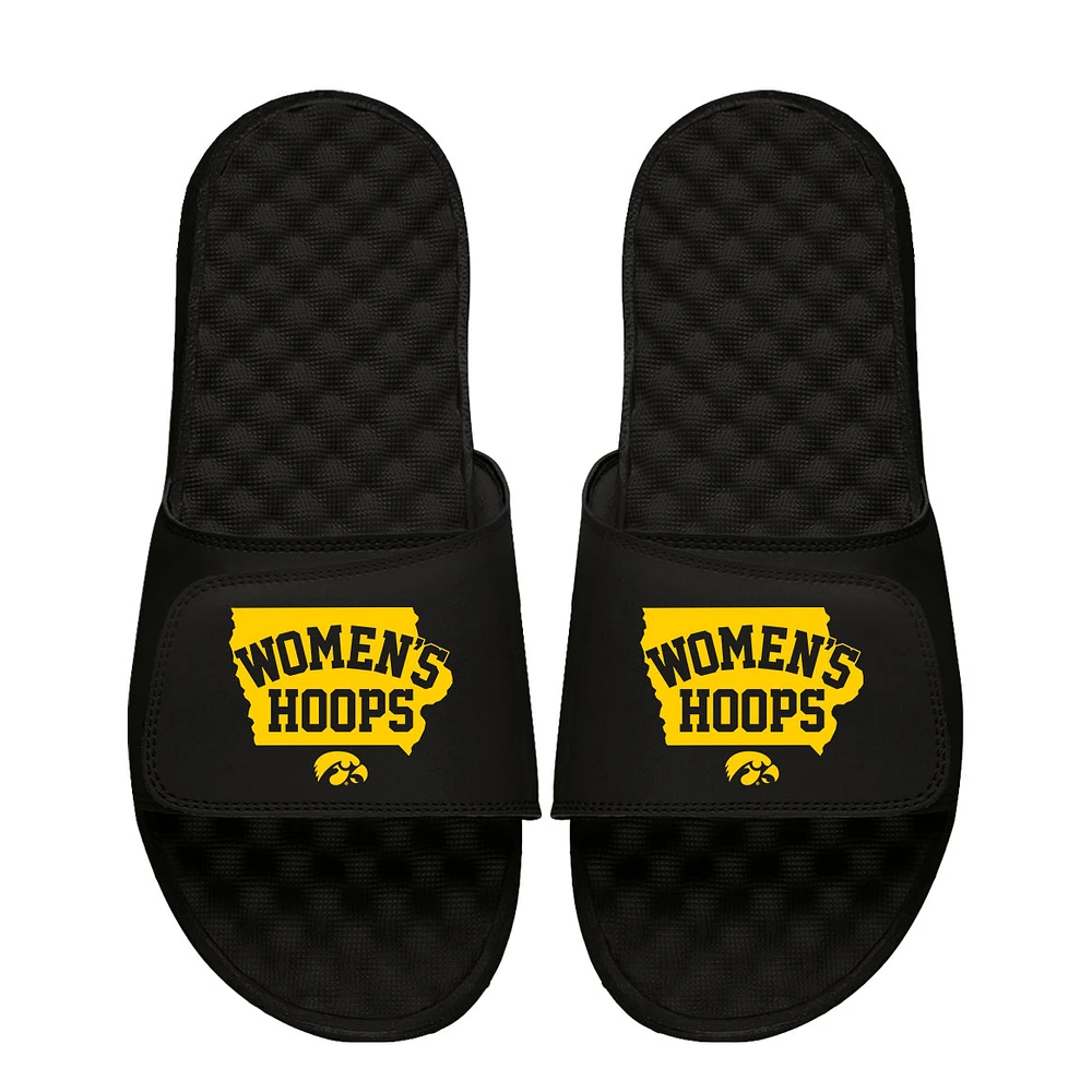 Youth ISlide Black Iowa Hawkeyes Women's Hoops Slide Sandals