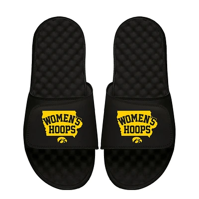 Men's ISlide Black Iowa Hawkeyes Women's Hoops Slide Sandals