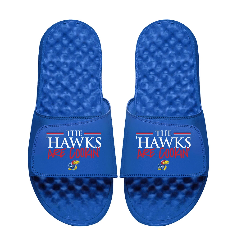 Youth ISlide Royal Kansas Jayhawks The 'Hawks Are Cookin' Slide Sandals