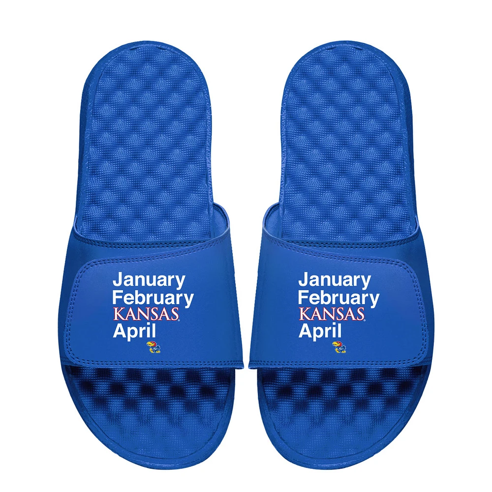 Men's ISlide Royal Kansas Jayhawks Months Slide Sandals