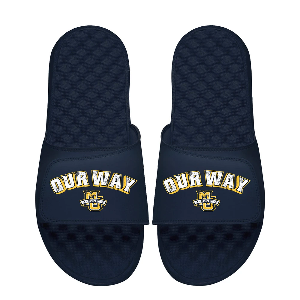 Men's ISlide Navy Marquette Golden Eagles Our Way Slide Sandals