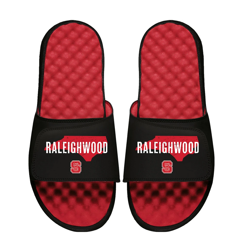 Youth ISlide Black/Red NC State Wolfpack Raleighwood Slide Sandals