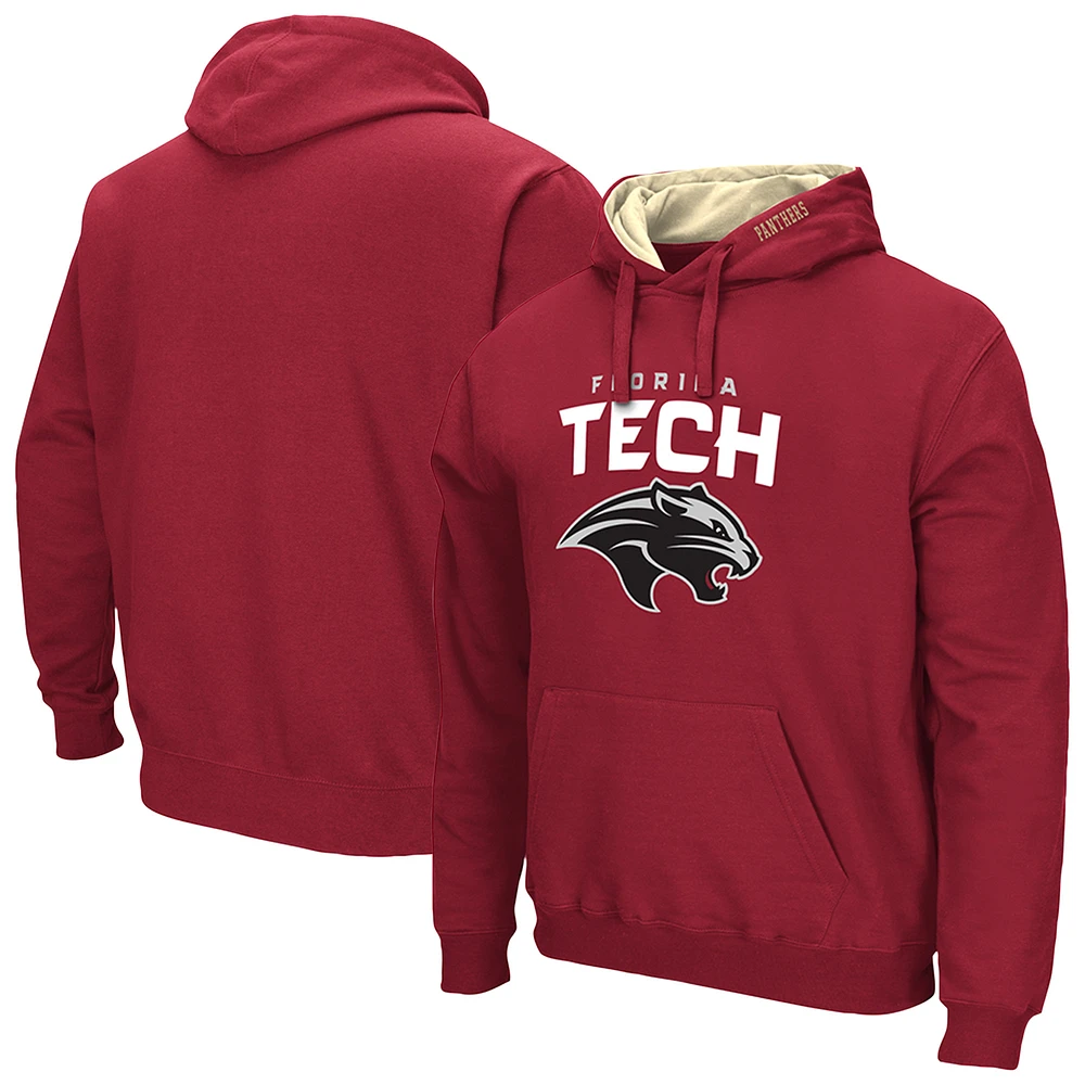 Men's Colosseum Red Florida Tech Panthers Arch & Logo 3.0 Pullover Hoodie