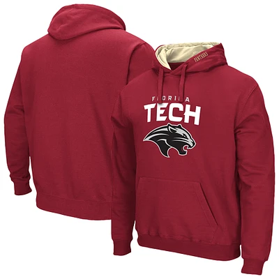 Men's Colosseum Red Florida Tech Panthers Arch & Logo 3.0 Pullover Hoodie