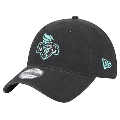 Unisex New Era Black New York Liberty Core Logo 9TWENTY Adjustable Hat