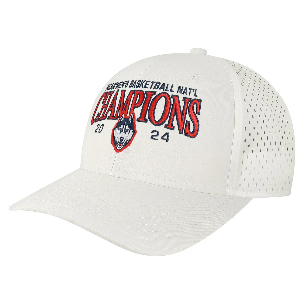 Men's Legacy Athletic White UConn Huskies 2024 NCAA Men's Basketball National Champions Rempa Adjustable Hat