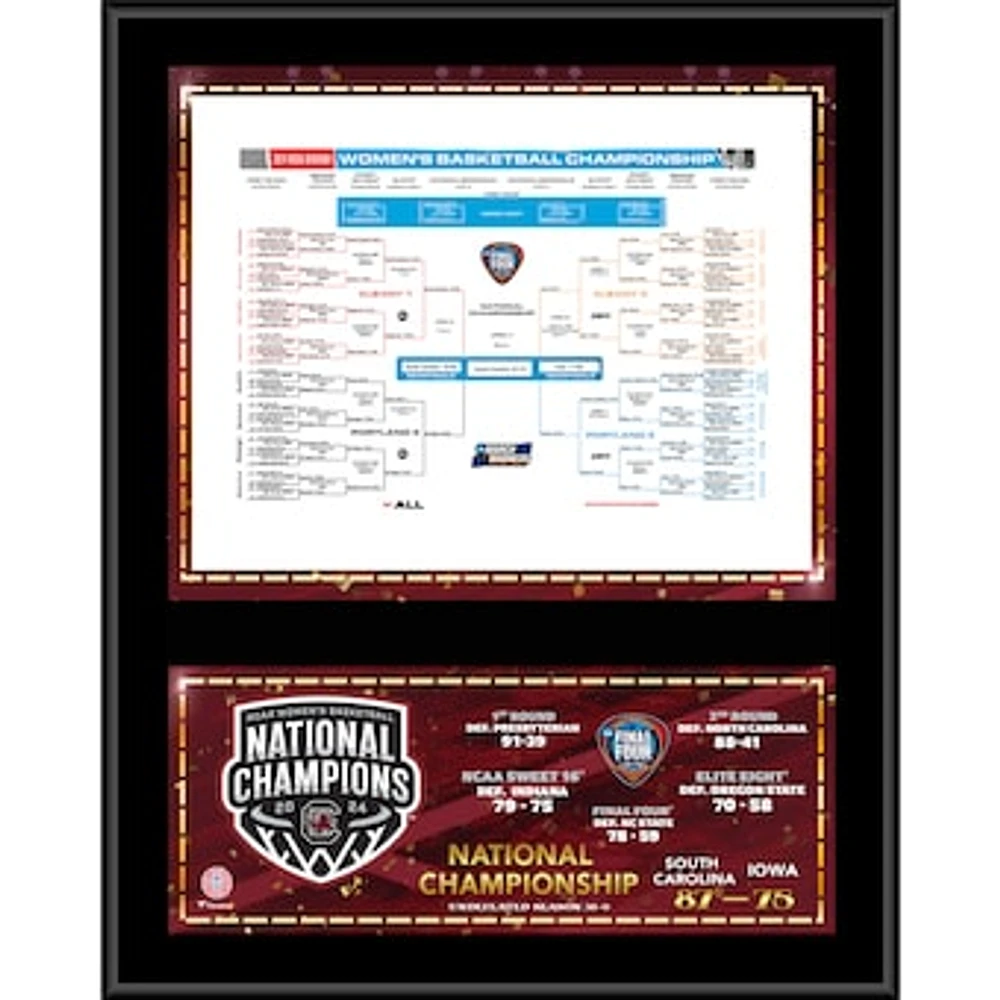 South Carolina Gamecocks 2024 NCAA Women's Basketball National Champions 12" x 15" Sublimated Bracket Plaque