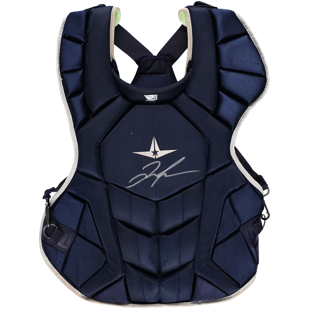 Jose Trevino New York Yankees Autographed Game-Used Navy Chest Protector from the 2023 MLB Season - RG13309084