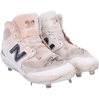 Jose Trevino New York Yankees Autographed Game-Used White & Navy New Balance Cleats from the 2023 MLB Season